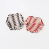 Home Striped Print Cotton Long Sleeve T-Shirt for Girls - Himpall